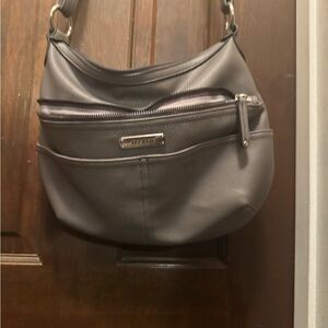 Women’s Gray Leather Shoulder Bag